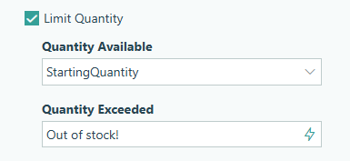 Limit Quantity option.
