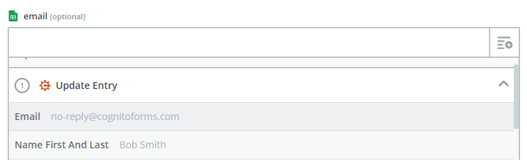 Map email and name fields.