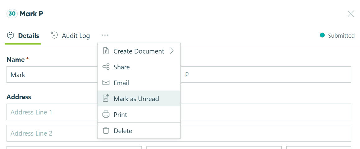 Mark a single entry as unread.
