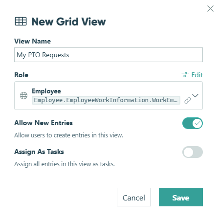 Create a new grid view.