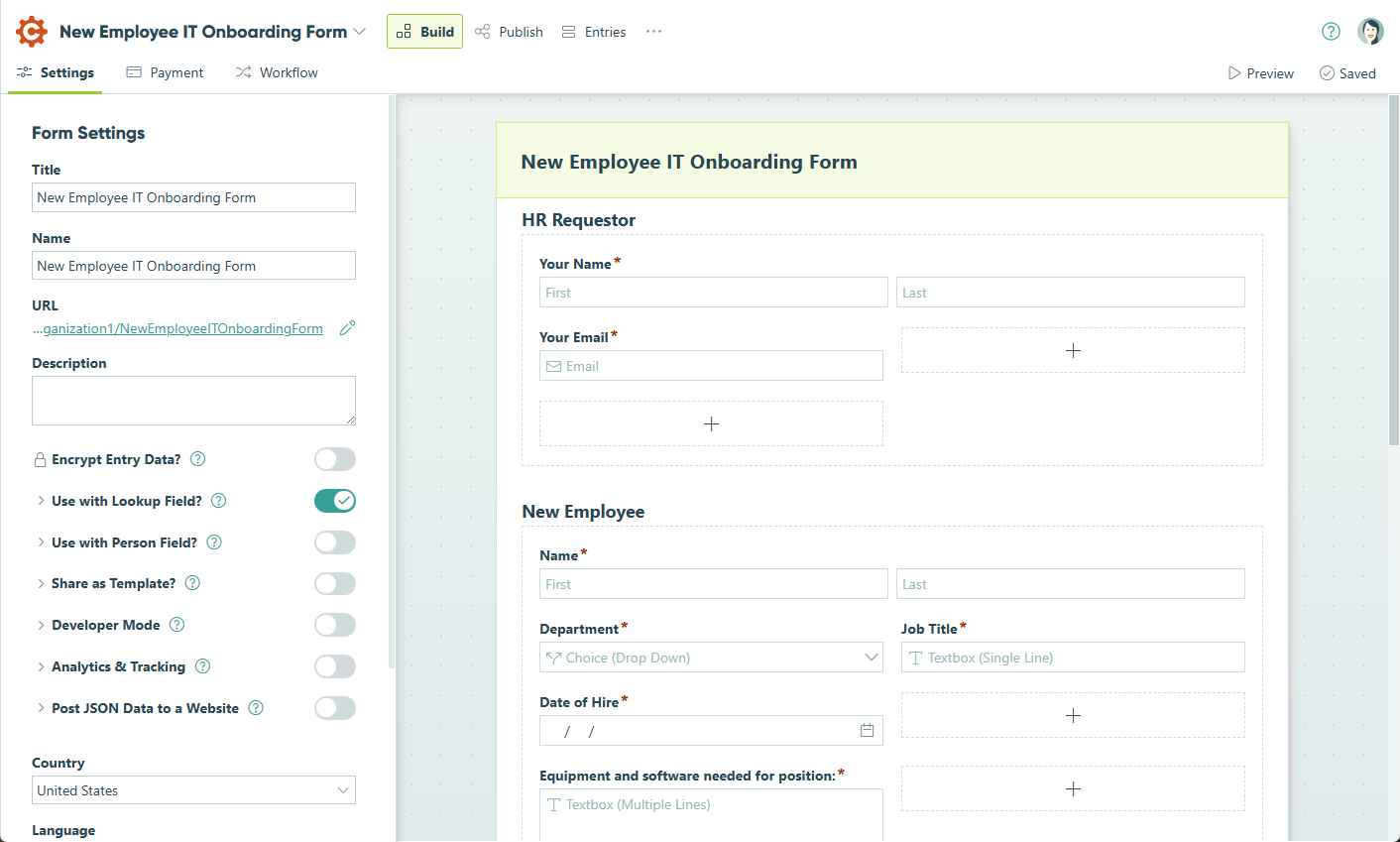 How to create a form using Cognito Forms.