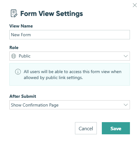 Form view settings
