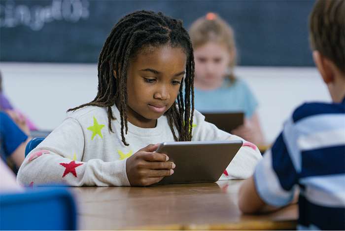 student on tablet