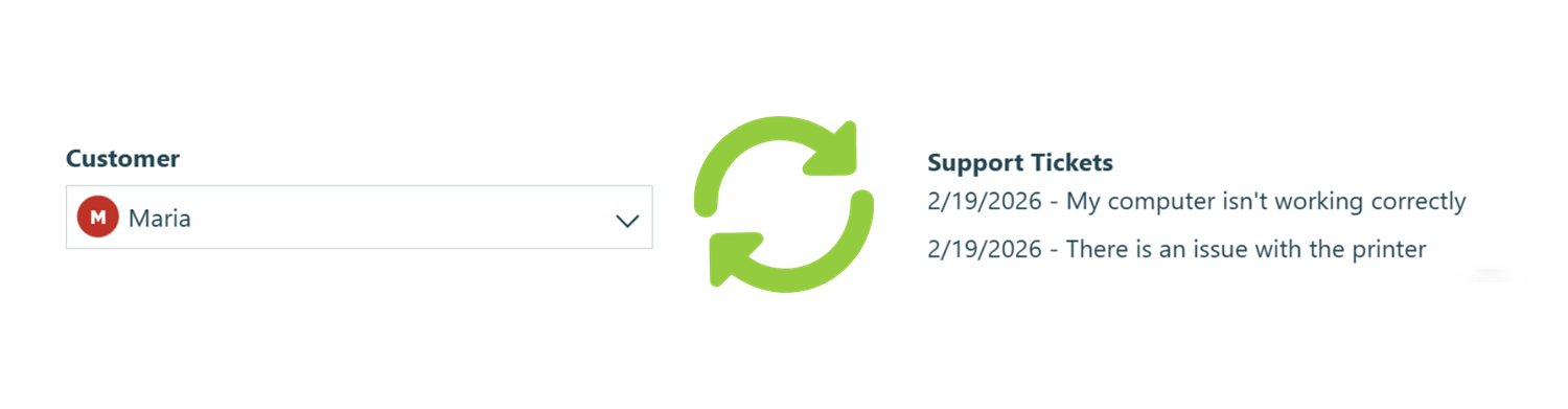 A Linked Lookup where one field is set to Single selection and the other field is set to Multiple selection.