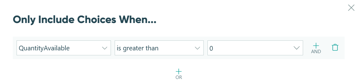 Hide options that are out of stock.