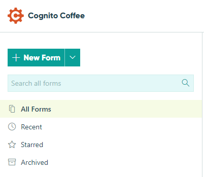 How your dashboard appears in the updated Cognito Forms interface.
