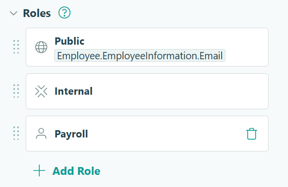 Screenshot of the roles in the workflow settings on a form in Cognito Forms
