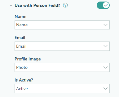 Enable Use with Person field.