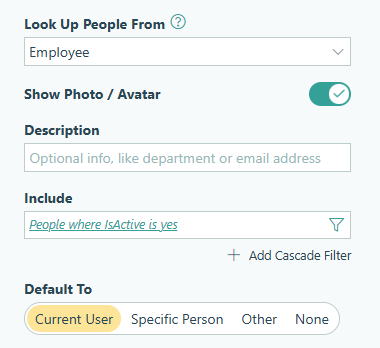Use a Person field set to default to Current User.