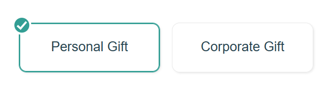 screenshot of a Choice field showing personal gift or corporate gift as the two options