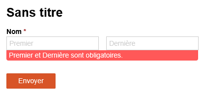 Name field in French.