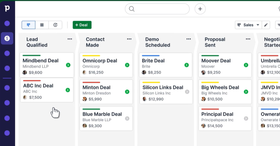 Pipedrive platform screenshot