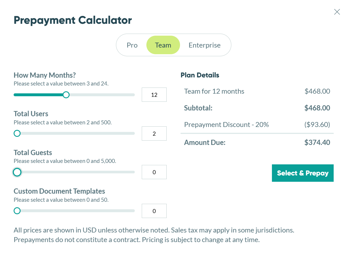 Use the Prepayment calculator to customize your plan.