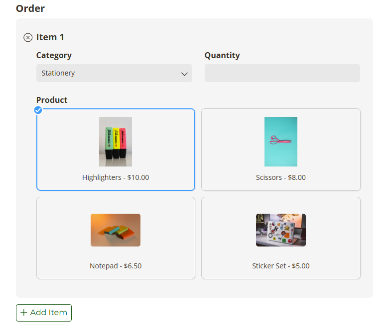 Display images in the Cards style.