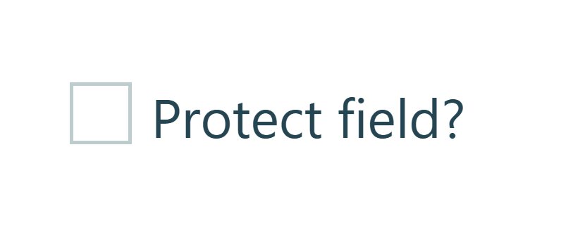 Screenshot of a checkbox that says "Protect Field."