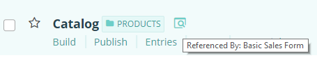 The sales form looks up data from the catalog.
