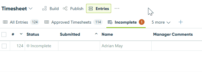 Drag the entry view to the top of the list.