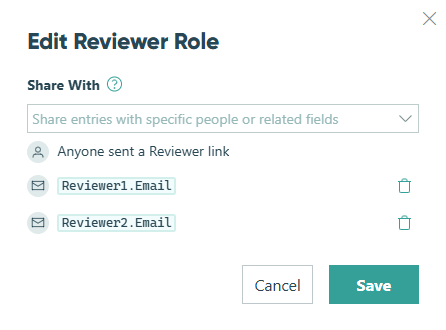 Manage the role settings for the entry view.