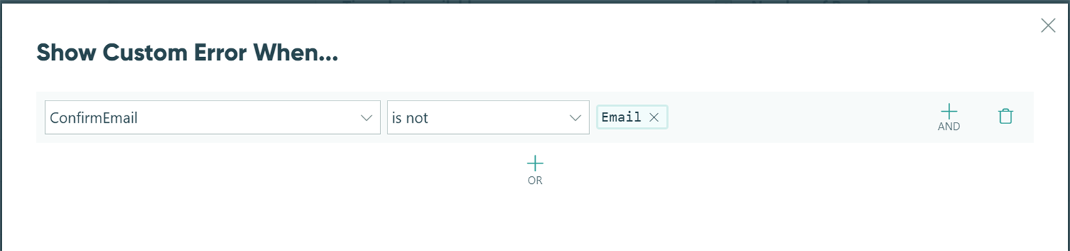 How to ensure that two fields have the same value.
