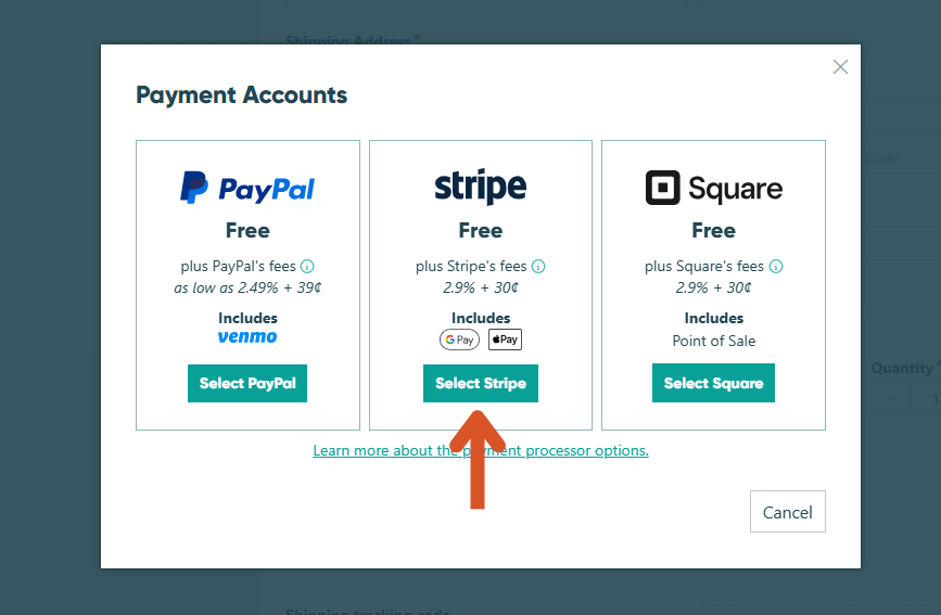 Select payment processor