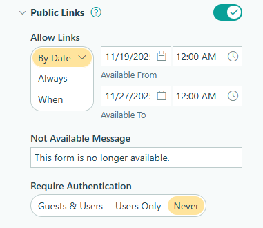 Set appropriate deadlines with limiting form availability