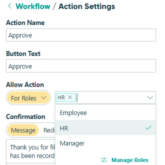 Setting a human resources role