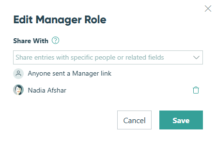 Make sure entries are shared with the right people for that role.