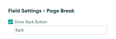 Back Button settings.
