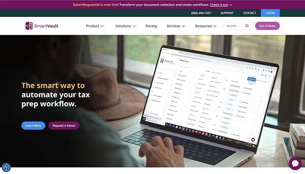 smartvault homepage screenshot
