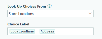 Look up information from the Store Locations form.