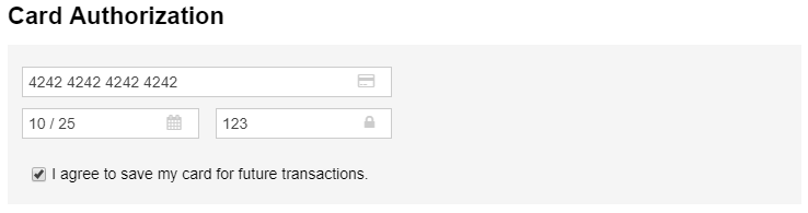 Credit card authorization.