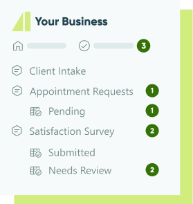 Graphic showing the sidebar in Cognito Forms with task badges next to forms' Entry Views