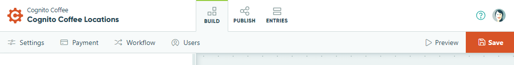 Top navigation of your dashboard.