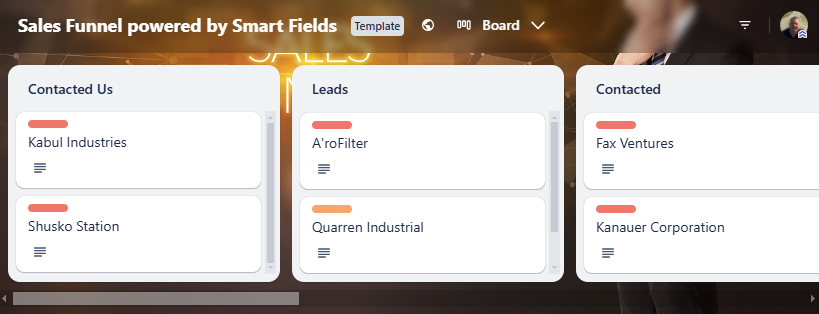 trello sales tracking screenshot
