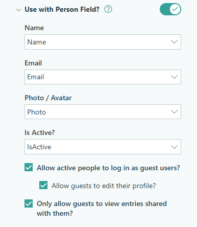 Turn on Use With Person Field in the form settings.