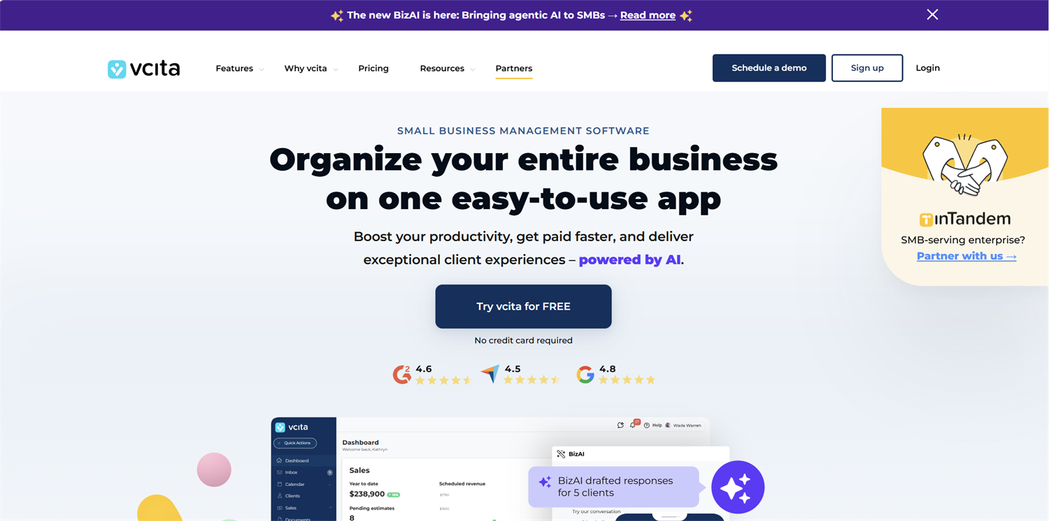 vcita homepage