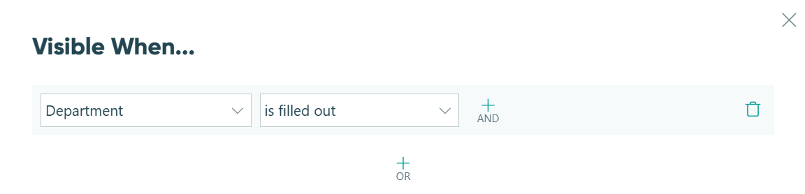 Only show the Job Title Lookup field when the Department field is filled out.
