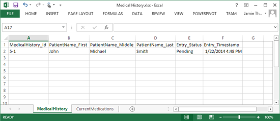 Medical History in Excel