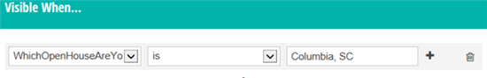 Insert logic in the conditional logic dialog.