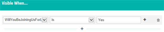 Visible When logic is yes.