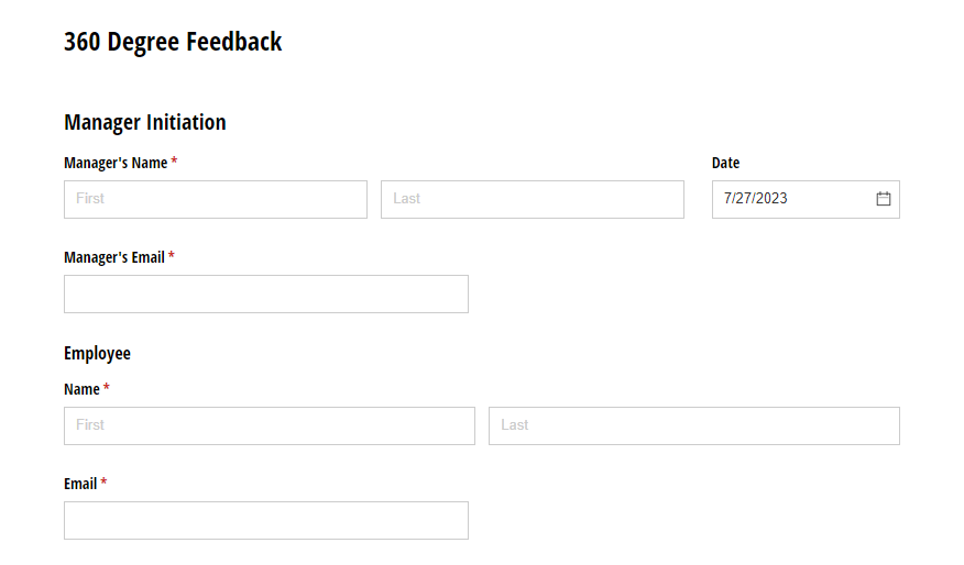 360 degree feedback form.