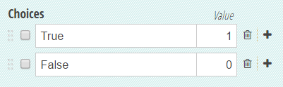 Dialog box that assigns numeric values to Choice fields.