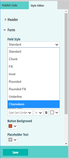 Automatic Form Styling with the Style Editor.