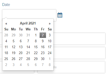 Old version of date fields.