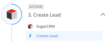 Set the Create Lead action in SugarCRM.