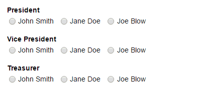 An alternate message appears when the same candidate is selected twice.
