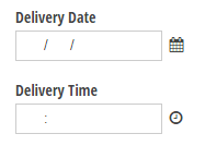 A date field and time field for Pizza delivery.