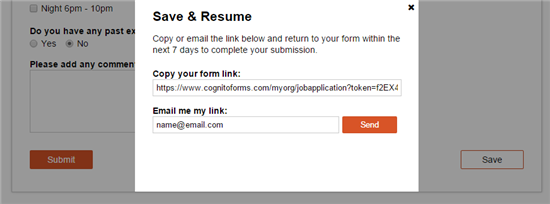 Save and resume features.