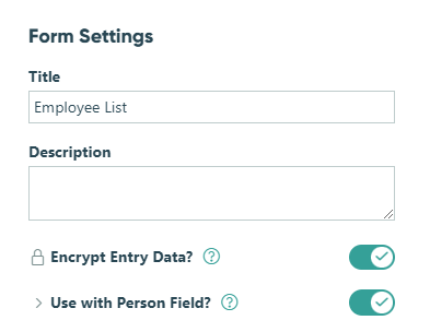 Data encryption toggle on.