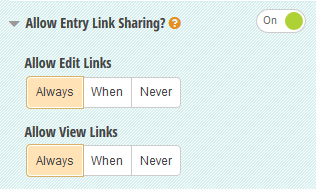 Enable Entry Link Sharing in the form builder
